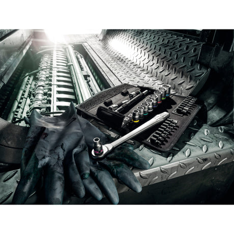 Wera 8100 sc 11 zyklop jeu d'outils à cliquet en métal (noir vert, 28 pièces, cliquet réversible entièrement en métal)