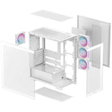 Boîtier tour midi Deepcool CG580 4f (blanc | 2x USB-A | 1x USB-C | RVB | verre trempé)