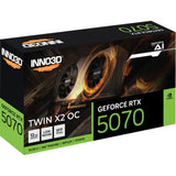 Inno3d n50702-12d7x-195064n geforce rtx™ 5070 twin x2 oc, atx, 12 Go, GDDR7, 192 bits, 672 Go s