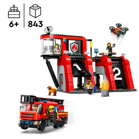 Caserne de pompiers et camion de pompiers Lego City - 60414