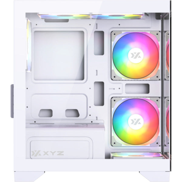 Boîtier tour midi Xyz pc gear Titanium View Lite (blanc | 2x USB-A | verre trempé)