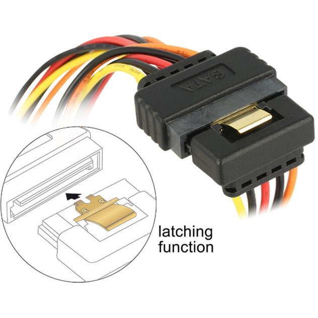 Delock SATA 15 broches > 2 x câble répartiteur d'alimentation SATA 15 broches (noir rouge, 0,15 mètres)