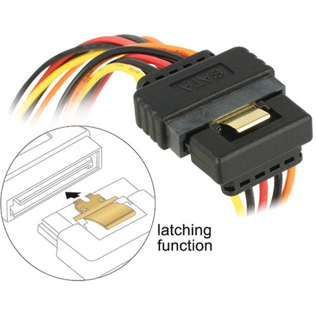 Delock SATA 15 broches > 2 x câble répartiteur d'alimentation SATA 15 broches (noir rouge, 0,15 mètres)
