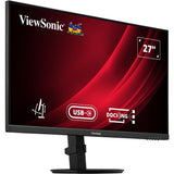 Moniteur d'accueil Viewsonic VG2709u-2k avec deux haut-parleurs et connexion en série 27 (noir (mat), 1x HDMI, 1x port d'affichage, 1x sortie port d'affichage, USB-C, USB-A, 100 Hz)