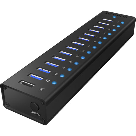 Icy box ib-ac6113 Hub USB (noir, 13x USB 3.0, 1x port de chargement USB)