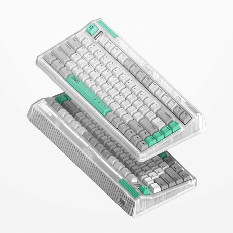 Clavier mécanique sans fil Iqunix OG80 (gris, disposition américaine (QWERTY), Cherry MX Brown, 80 % (TKL), LED RVB, remplaçables à chaud, PBT, 2,4 GHz | Bluetooth 5.1 | USB-C)