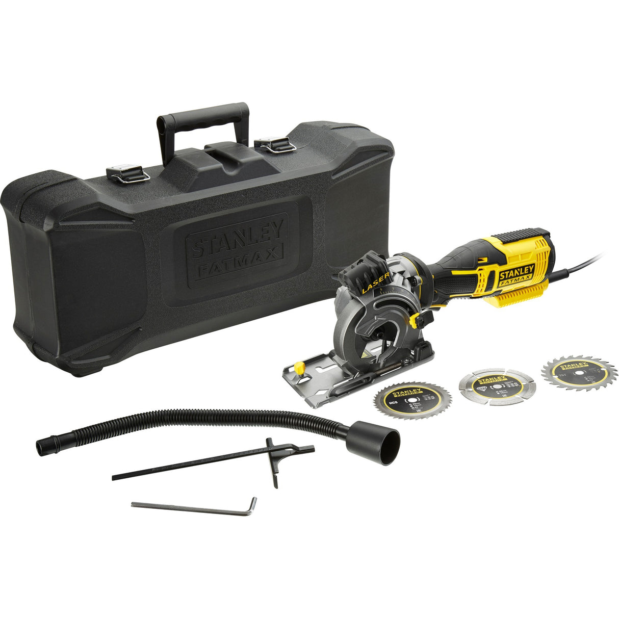 Scie circulaire à main multi-matériaux Stanley fatmax 650w (jaune noir, avec étui)