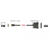 Dellock USB-C 2.0 mâle> 1 x parallèle DB25 femelle