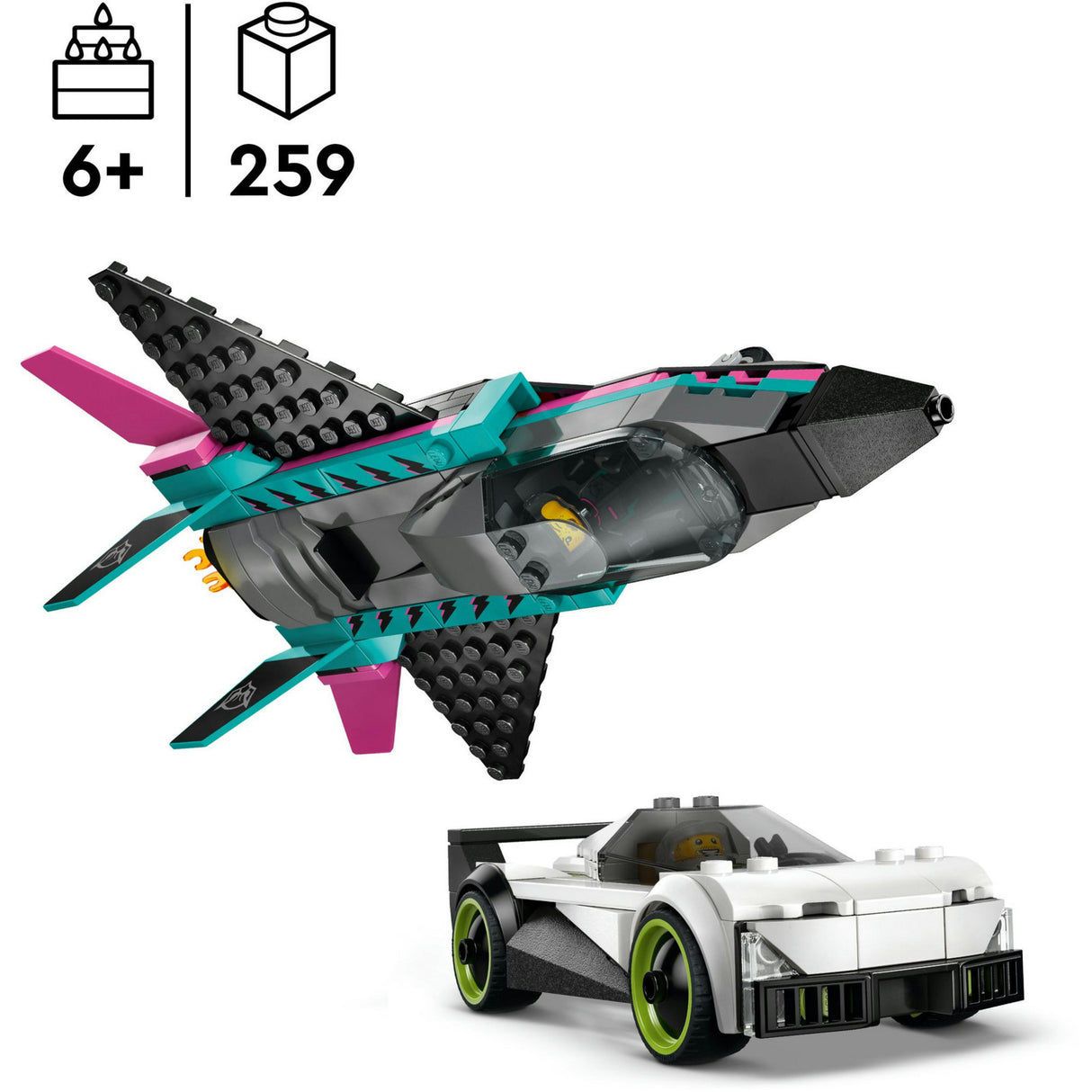 Lego city great vehicles - 60489 - straalvliegtuig vs. sportauto
