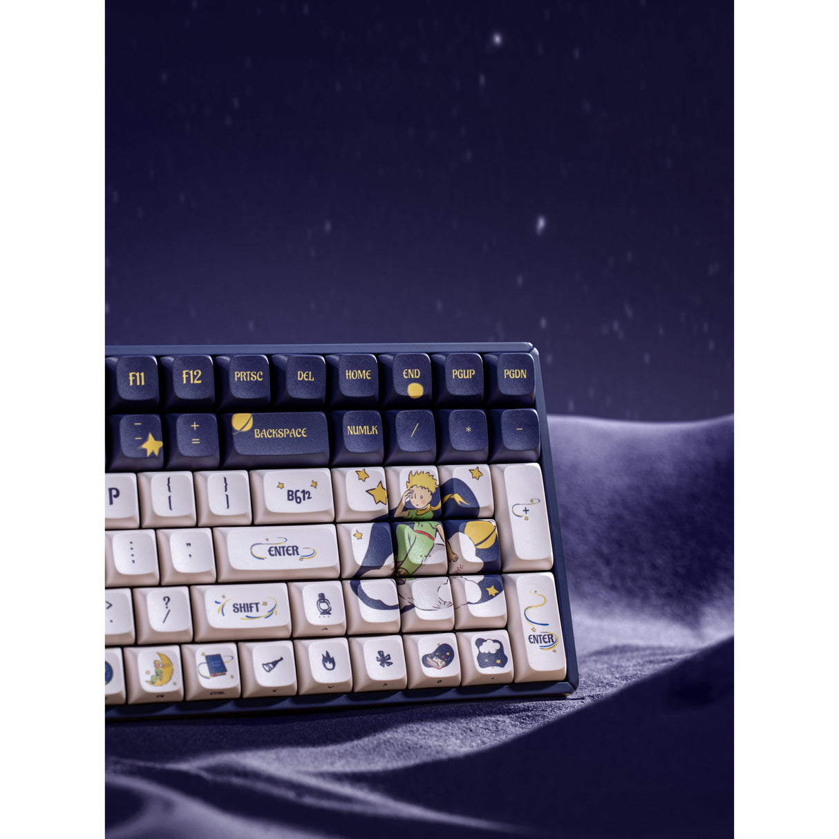 Clavier de jeu mécanique RVB Iqunix F97 Starry Tryst (bleu foncé, disposition américaine (QWERTY), rouge Gateron, 96 %, LED RVB, remplaçable à chaud, PBT, 2,4 GHz | Bluetooth 5.1 | USB-C)