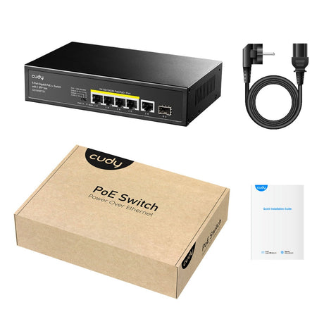 Commutateur Poe+ Cudy 5 ports 10 100 1000 avec 1 port SFP