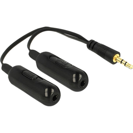 Delock 1x 3,5 mm (mâle) > 2x câble 3,5 mm (noir, 0,19 mètres)