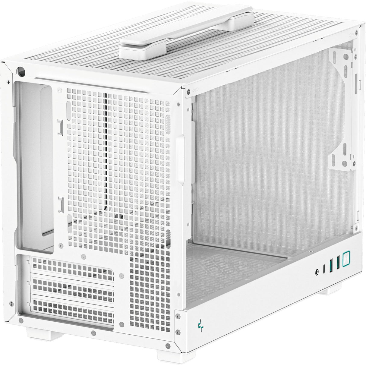Boîtier mini tour Deepcool ch160 (blanc | 2x USB-A | 1x USB-C | verre trempé)