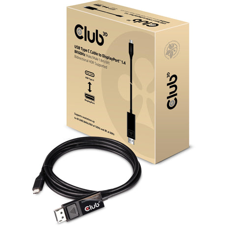 Adaptateur Club 3D USB-C > DisplayPort 1.4 (noir, 1,8 mètres)