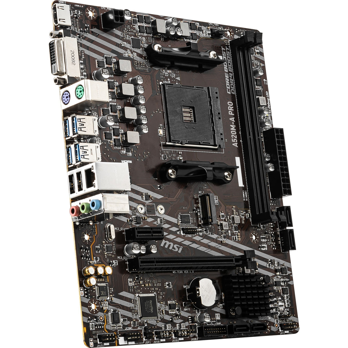 Carte mère Msi a520m-a pro socket am4 (gris noir, raid, gb-lan, son, µatx)