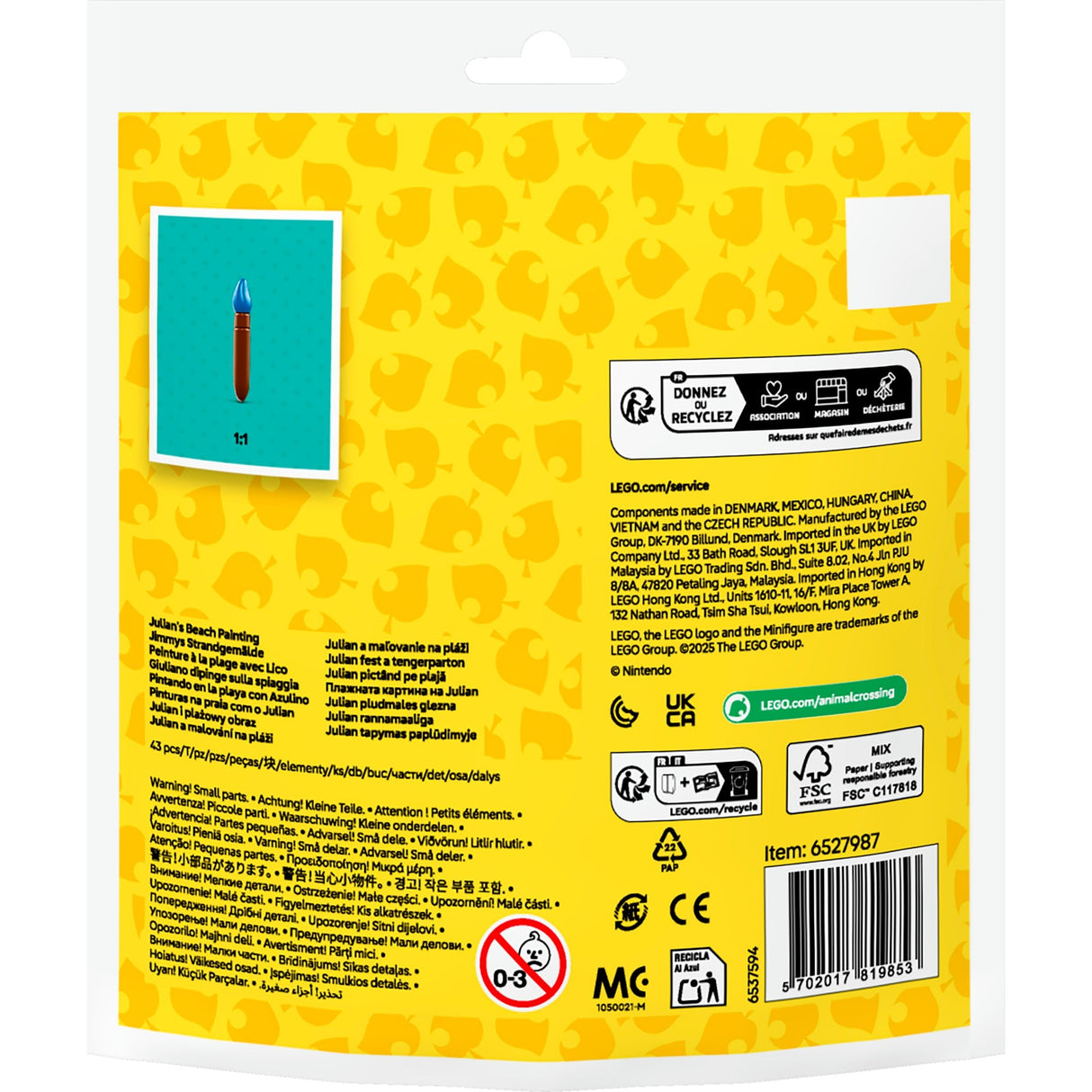 Lego 30703 sac animal crossing peinture de plage avec Julian