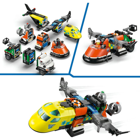 Lego City Great Vehicles 60505 Remix d'avion, de véhicule de service et d'aéroglisseur