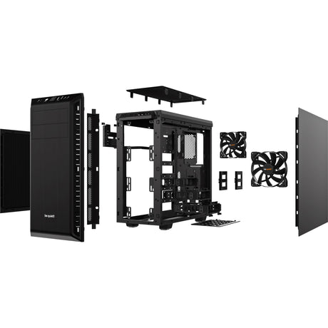 Soyez silencieux! boîtier tour midi pure base 600 (noir | 2x USB-A)