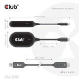 Adaptateur émetteur et récepteur sans fil USB-C vers HDMI Club 3D (noir)