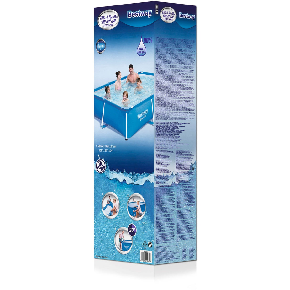 Bestway Steel Pro zwembad 259 x 170 x 61 cm