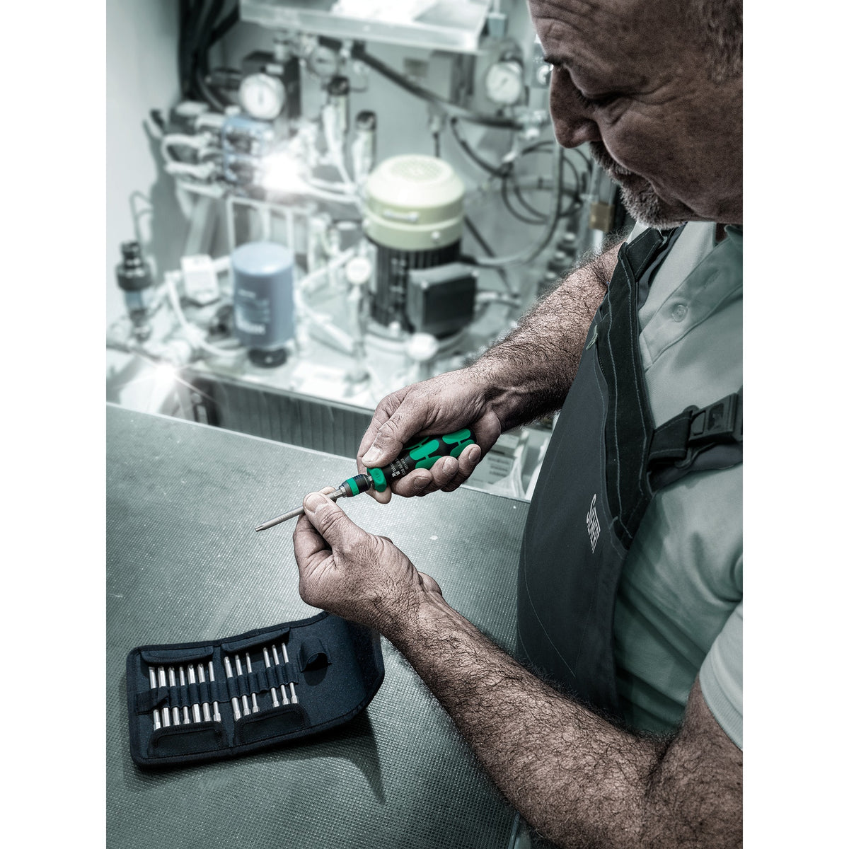 Wera kraftform kompakt 838 ra-r m set 1 jeu d'embouts (noir vert, 15 pièces)