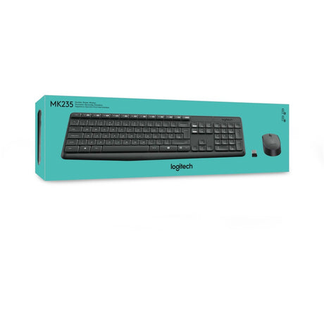 Logitech mk235 ensemble de bureau sans fil (noir, disposition américaine-internationale (qwerty))