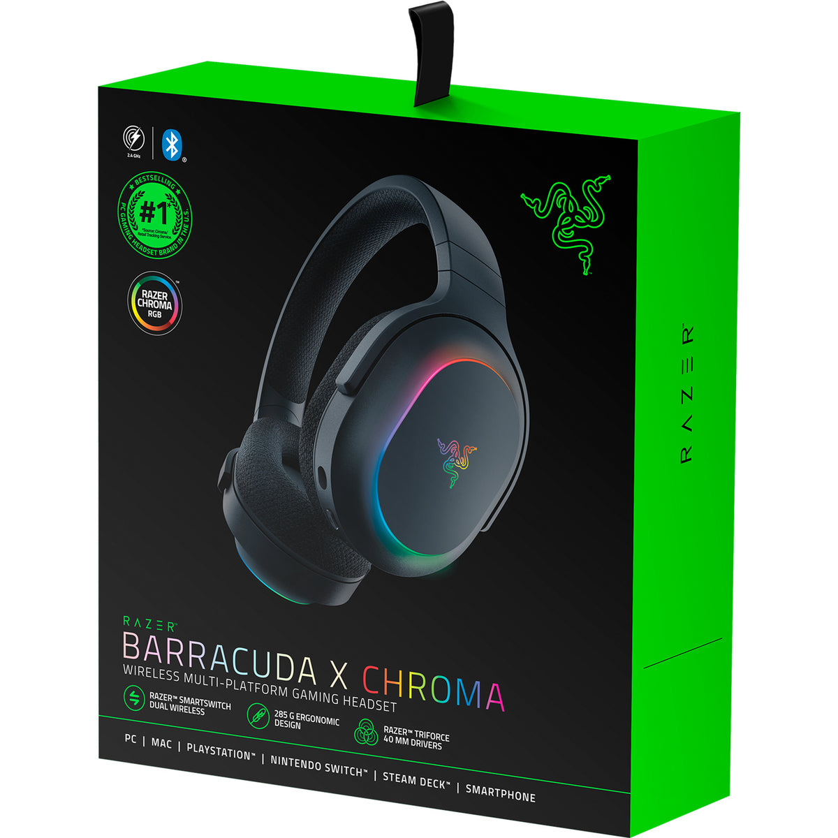 Casque de jeu supra-auriculaire Razer barracuda x chroma (noir, dongle USB, Bluetooth)