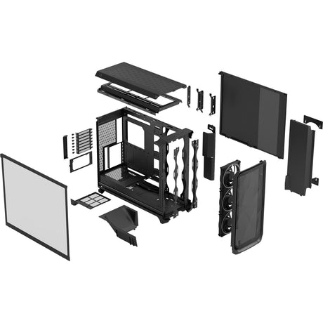 Fractal design meshify 3 xl rgb big tower housing (noir | 2x usb-a | 1x usb-c | rgb | verre trempé)