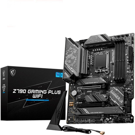 Carte mère MSI Z790 Gaming Plus Wi-Fi Socket 1700 (gris noir, RAID, 2,5 Go-LAN, Wi-Fi 6e, BT, Sound, ATX)
