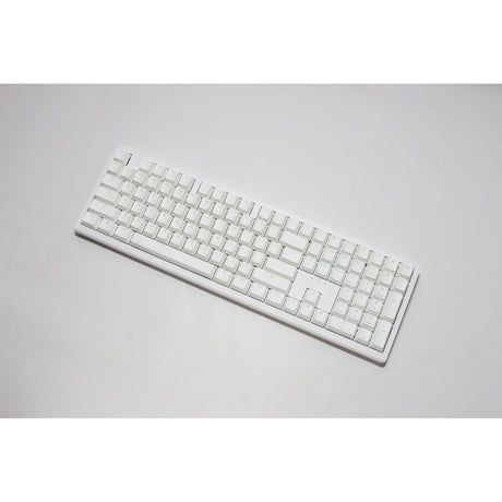 Ducky Zero 6108 clavier de jeu mécanique RVB blanc pur (blanc, disposition américaine (QWERTY), Cherry MX2A Speed Silver, 100 %, LED RVB, PBT double-shot, échange à chaud, 2,4 GHz | Bluetooth | USB-C)