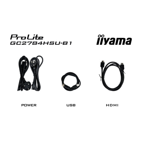 Iiyama g-master red eagle gc2784hsu-b1 27 curved gaming monitor (zwart, 2x hdmi, displayport, 2x usb, 240 hz)