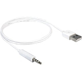 Delock câble usb-a mâle > adaptateur jack stéréo 3,5 mm mâle 4 broches (ipod shuffle, 1 m)