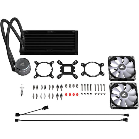 Refroidissement par eau Sharkoon s80 rgb (noir, connecteur de ventilateur PWM à 4 broches)