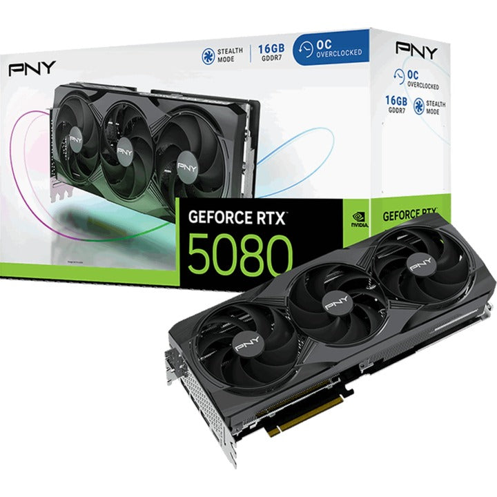 Carte graphique Pny Geforce RTX 5080 OC (DLSS 4, 3x Display Port, 1x HDMI 2.1)