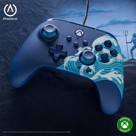 Manette Powera Advantage avec câble pour Xbox Series X|s - Water Wave (bleu azur, Xbox Series X|s, Xbox One, PC)