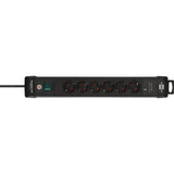 Multiprise Brennerstuhl premium-line à 6 prises avec USB-C PD 30 W et multiprise USB-A 18 W (noir, 1x USB-A, 1x USB-C)