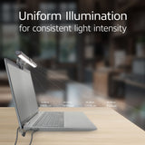 Act Connectivity Barre lumineuse LED à clipser pour ordinateur portable à intensité variable (noir, alimenté par USB, 3000 K-6500 K)
