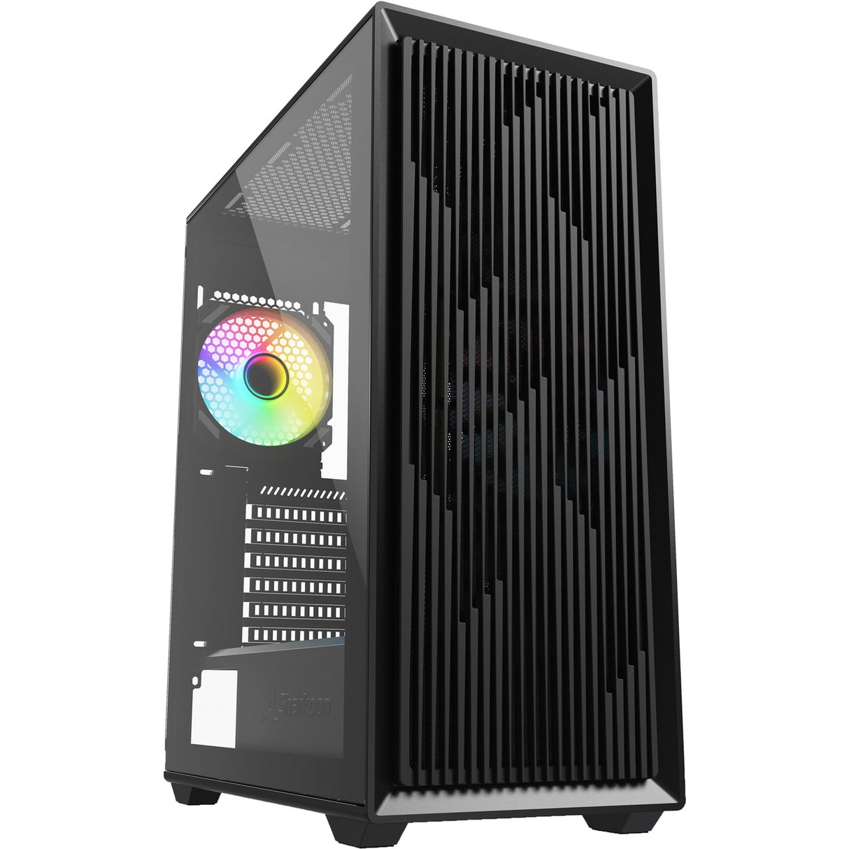 Sharkoon VK2 RGB MIDI Tower boîtier (noir | 2x USB-A | RGB | verre trempé)