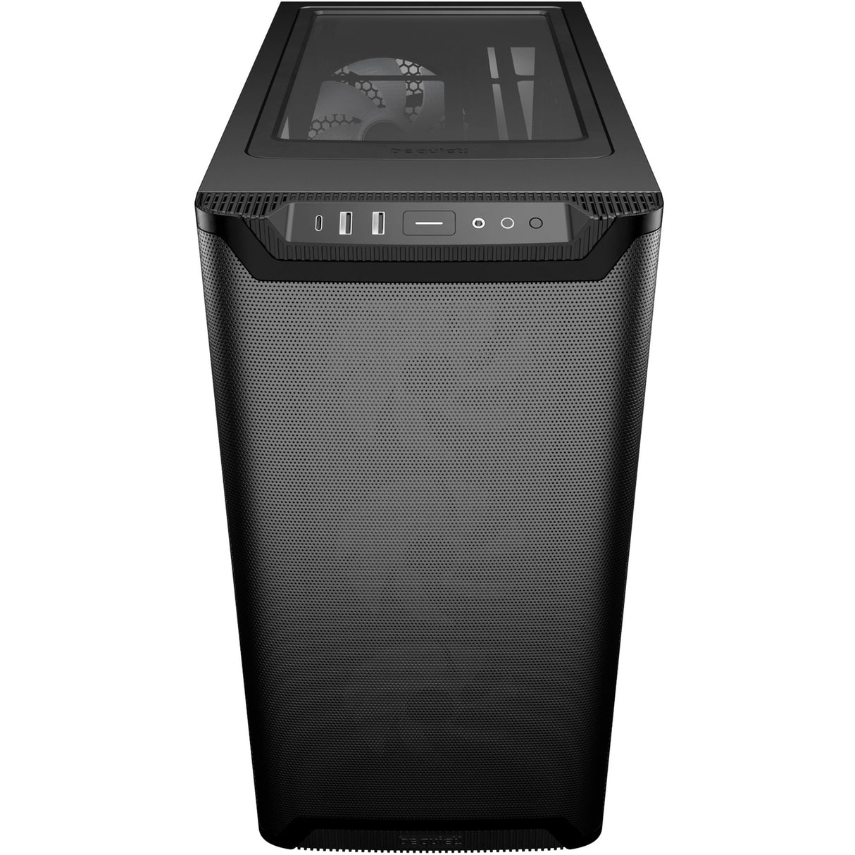 Soyez silencieux! boîtier tour midi pure base 501 lx (noir | 2x USB-A | 1x USB-C | RGB | verre trempé)