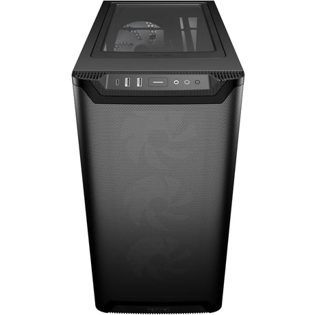 Soyez silencieux! boîtier tour midi pure base 501 lx (noir | 2x USB-A | 1x USB-C | RGB | verre trempé)