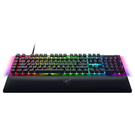 Razer blackwidow v4, clavier de jeu (noir, disposition américaine, jaune, LED RVB, abs double shot)