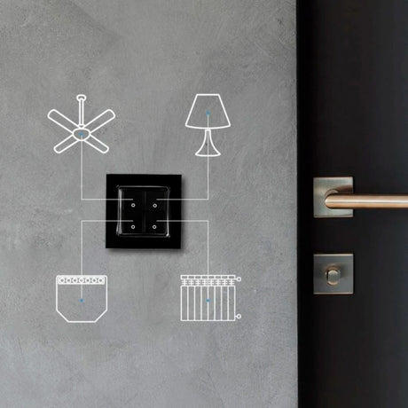Interrupteur mural Shelly 4 boutons (noir)