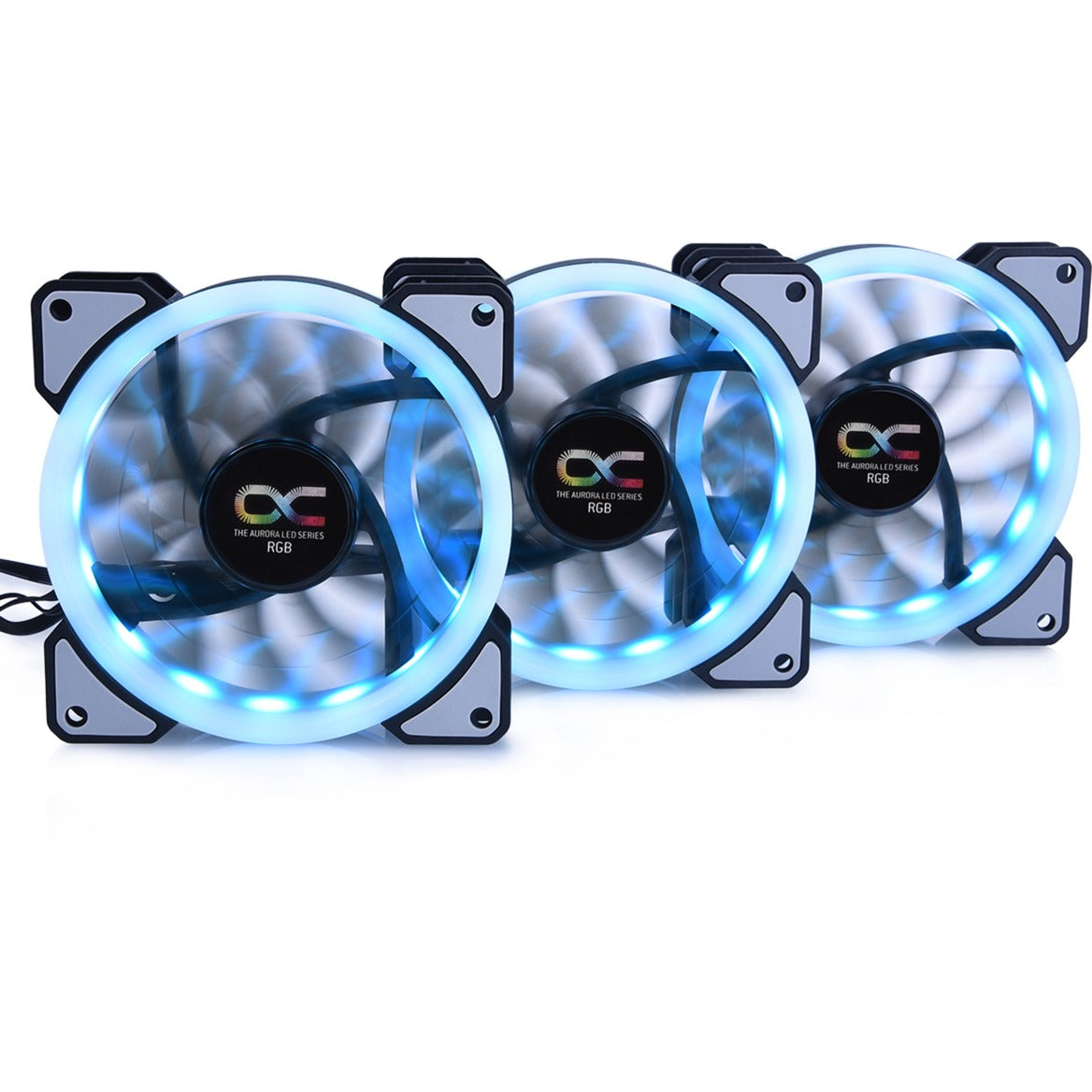 Alphacool eiszyklon aurora lux ventilateurs de boîtier numérique rgb (3 pièces, 120 x 120 x 25 mm, connecteur de ventilateur à 3 broches)