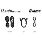 Moniteur Iiyama prolite xu2493hsu-b7 24 (noir (mat), HDMI, port d'affichage, 2x USB-A, USB-B)