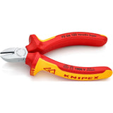 Pince coupante latérale Knipex chromée isolée avec poignées multi-composants, certifiée VDE 125 mm - 7006125