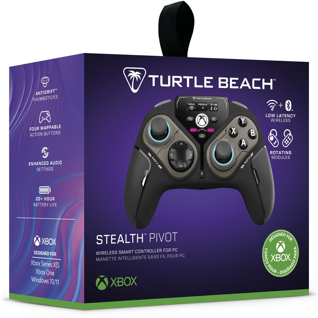 Contrôleur intelligent sans fil Turtle Beach Stealth Pivot (noir, Bluetooth USB 2,4 GHz, PC, Xbox, Android)