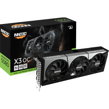 Inno3d n50803-16d7x-17603930 geforce rtx 5080 x3 oc, atx, 16 go, gddr7, 256 bits, 960 go s, pcie5, 360w
