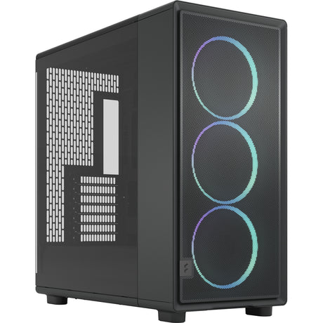 Fractal design époque xl tg rgb boîtier tour midi (noir | 2x usb-a | 1x usb-c | rgb | verre trempé)