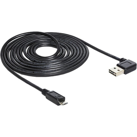 Delock USB 2.0 mâle gauche droite > micro-B, câble 3m (noir, 83384)