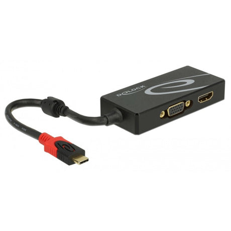 Delock Adaptateur USB-C > HDMI VGA (noir, 0,2 mètre)